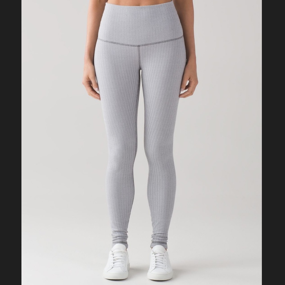Lululemon Women’s Heathered Herringbone Wunder Under Pant Leggings Size 8